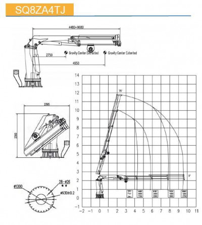 КМУ морской кран с поворотной стрелой SQ8ZA4TJ