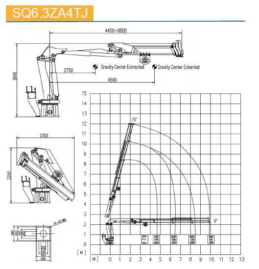 КМУ морской кран с поворотной стрелой SQ6.3ZA4TJ — 2