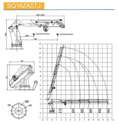 КМУ морской кран с телескопической стрелой SQ16ZA5TJ