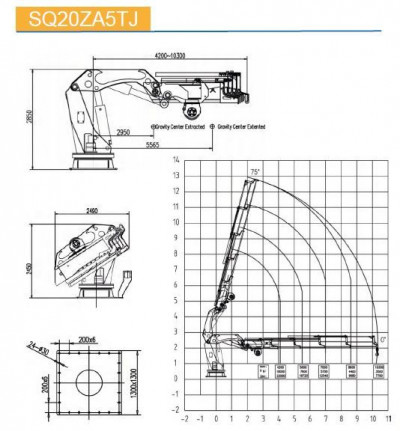КМУ морской кран с телескопической стрелой SQ20ZA5TJ