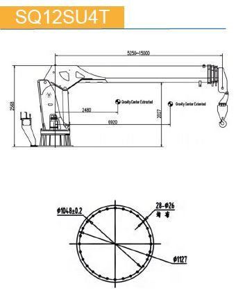 КМУ морской кран с телескопической стрелой SQ12SU4T