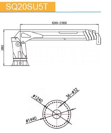 КМУ морской кран с телескопической стрелой SQ20SU5T
