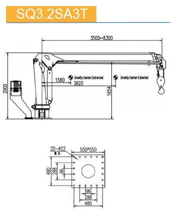 КМУ морской кран с телескопической стрелой SQ3.2SA3T — 2