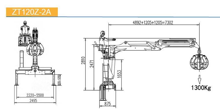 КМУ сортиментовоз ZT120Z-2A — 2